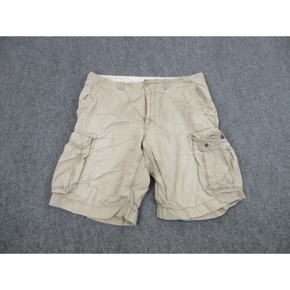 Polo‎ Jeans Company Cargo Shorts Mens 38 Beige Cotton Canvas Ripstop 11 Inseam